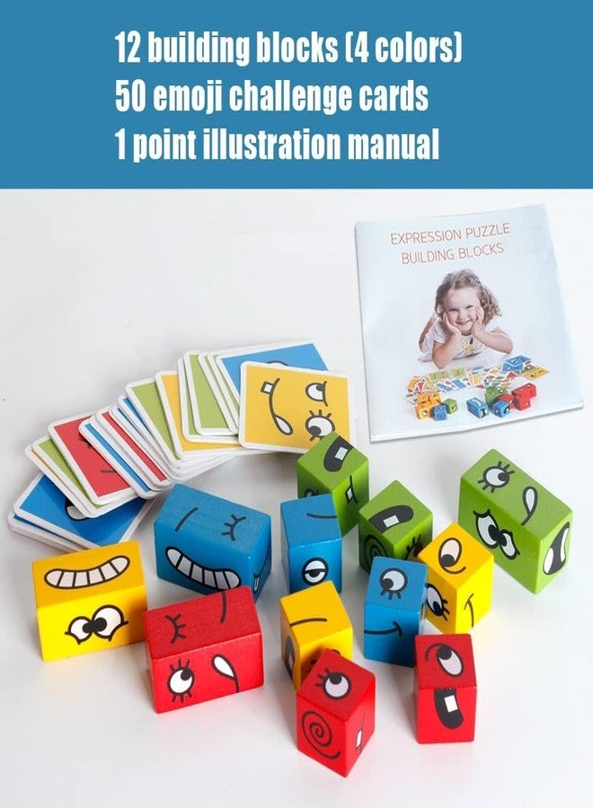 KHUMARI Face Changing Puzzle Game for Kids |Wooden Expression Blocks Brain Teaser Toy | Montessori Educational Toy for 3+ Years | Logical Thinking & Emotion Recognition Game |Fun Puzzle for children's - Image 4